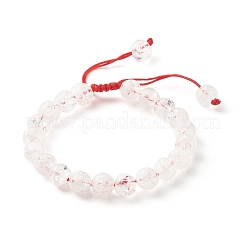 Natural Crackle Quartz & Lava Rock Braided Bead Bracelets Set&nbsp;BJEW-JB07212-02