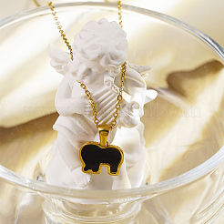 Elegant Stainless Steel & Resin Double-sided Elephant Pendant Necklaces for Women&nbsp;MJ8222-1
