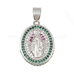 Brass Micro Pave Cubic Zirconia Pendants&nbsp;CU-CBAAB9C-04P