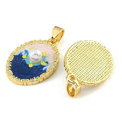 Brass Enamel Pendants&nbsp;KK-CBA9175-03G