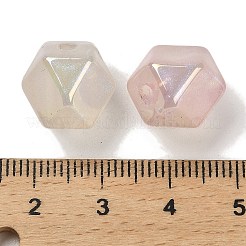 Polygon UV Plating Luminous Rainbow Iridescent Acrylic Beads&nbsp;LACR-R001-04A
