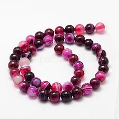 Natural Striped Agate/Banded Agate Bead Strands&nbsp;G-K155-A-8mm-02