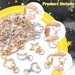 40Pcs 10 Styles Alloy Swivel Snap Hook Clasps&nbsp;FIND-FS0004-74
