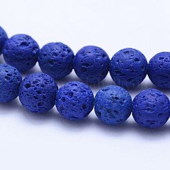 Natural Lava Rock Beads Strands&nbsp;G-F531-8mm-G