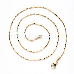 PVD Vacuum Plating 304 Stainless Steel Boston Link Chain Necklace&nbsp;NJEW-S420-006B-G