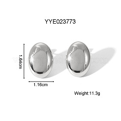 Fashion Oval 304 Stainless Steel Stud Earrings for Women&nbsp;TU0111-3