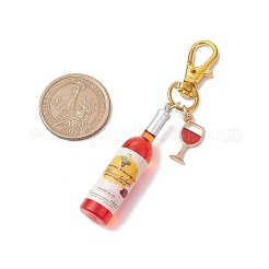 Goblet Alloy Enamel with Wine Resin Pendant Decorations&nbsp;HJEW-JM02524