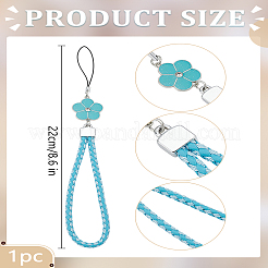 1Pc PU Leather Lanyard Wrist Strap Phone Flower Charms Straps&nbsp;AJEW-LP0005-03A