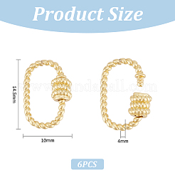 6Pcs Brass Screw Carabiner Lock Charms&nbsp;KK-UN0002-04