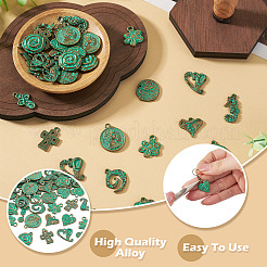 52Pcs 13 Styles Tibetan Style Alloy Pendants&nbsp;FIND-TA0010-81