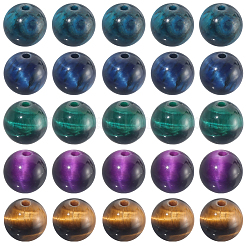 60Pcs 5 Colors Natural Tiger Eye Beads&nbsp;G-PA0001-11