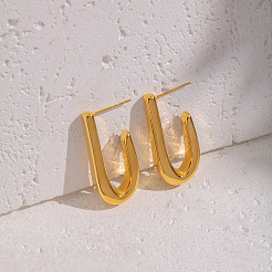 Minimalist Geometric U-Shaped 304 Stainless Steel Stud Earrings&nbsp;BD8975
