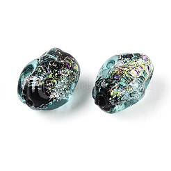Handmade Foil Lampwork Beads Strands&nbsp;FOIL-T008-07C