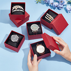 Square Paper Watch Storage Boxes&nbsp;CON-WH0087-30C