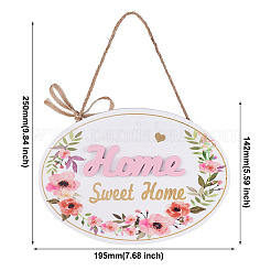 2Pcs 2 Style MDF Wooden Hanging Plate Wall Decorations&nbsp;HJEW-CF0001-04