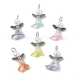 120Pcs 6 Colors Transparent Acrylic Charms&nbsp;PALLOY-CJ00116