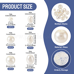 410Pcs 6 Styles Glass Pearl Beads&nbsp;HY-TA0003-04B