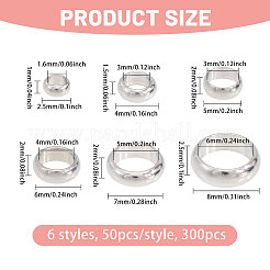 300Pcs 6 Styles 304 Stainless Steel Beads&nbsp;STAS-CA0002-47