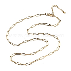 3.5MM 304 Stainless Steel Paperclip Chain Necklaces&nbsp;NJEW-T016-07G