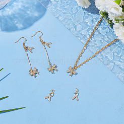 8Pcs 2 Styles Brass Micro Pave Cubic Zirconia Charms&nbsp;KK-AR0004-60