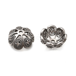Brass Micro Pave Clear Cubic Zirconia Bead Caps&nbsp;KK-Z126-07P