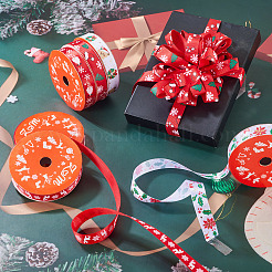6Rolls 6 Styles Christmas Polyester Printed Ribbon&nbsp;OCOR-TA0003-43