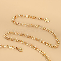 Flat Round & Heart Alloy Crystal Rhinestone Charm 3 Layer Waist Belly Chains for Women&nbsp;FS-WG368BF-01