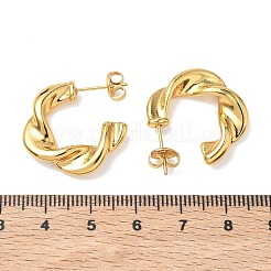 Twist Ring 304 Stainless Steel Stud Earrings for Women&nbsp;EJEW-K333-07G