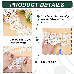 7~7.5 Yards Flat Milk Fiber Lace Trim&nbsp;SRIB-FG0001-18B