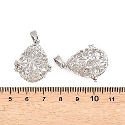 Brass Hollow Teardrop Cage Pendants&nbsp;KK-L079-20-NR