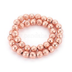 Electroplated Non-magnetic Synthetic Hematite Beads Strands&nbsp;G-P401-02-10mm