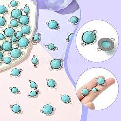 50Pcs 5 Styles Opaque Resin Imitation Gemstone Half Round Links&nbsp;RESI-CJ0003-93