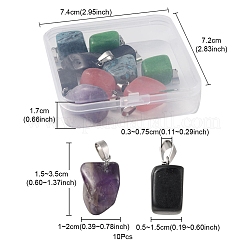 10Pcs 5 Styles Natural & Synthetic Mixed Gemstone Pendants&nbsp;G-YW0001-37