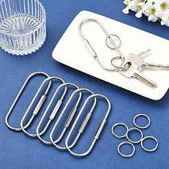 6Pcs 304 Stainless Steel Screw Carabiner Lock Charms&nbsp;STAS-FS0002-36