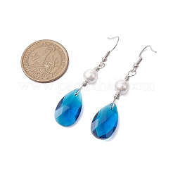Glass and Shell Pearl Dangle Earrings&nbsp;EJEW-JE06020