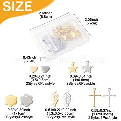 60Pcs 10 Styles 304 Stainless Steel Pendants&nbsp;STAS-FS0001-78