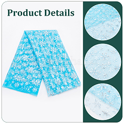 Snowflake Pattern Nylon Mesh Fabric&nbsp;DIY-WH0581-11C