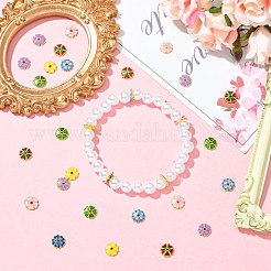 30Pcs 6 Colors Alloy Enamel Bead Caps&nbsp;FIND-CJ0005-52