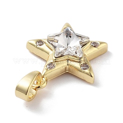 Brass Micro Pave Cubic Zirconia Pendants&nbsp;KK-F877-10G