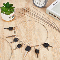 10Pcs Stainless Steel Cable Wire Keychains&nbsp;STAS-ME0003-35