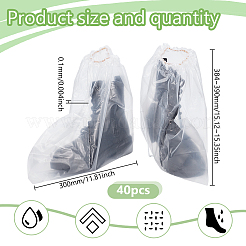 40Pcs Plastic Disposable Waterproof Shoe Covers&nbsp;AJEW-GO0004-44