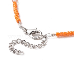 Glass Seed Beaded Necklace for Women&nbsp;NJEW-JN04258