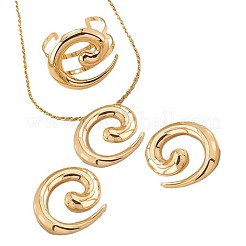 Vortex Alloy Pendant Necklace & Stud Earring & Cuff Bangle Sets&nbsp;FS-WGDE200-01