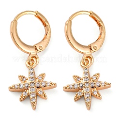 Brass Micro Pave Clear Cubic Zirconia Leverback Earrings&nbsp;EJEW-K300-52G
