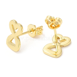 Brass Heart Infinity Stud Earrings&nbsp;KK-Q775-25G