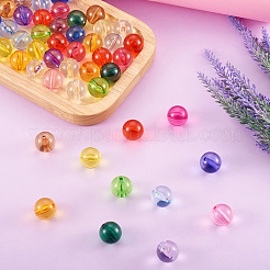 90Pcs 15 Colors Transparent Acrylic Beads&nbsp;MACR-TA0001-21