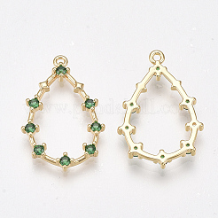 Brass Cubic Zirconia Pendants&nbsp;KK-T038-517D