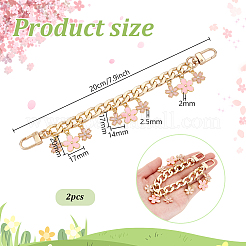 2Pcs Alloy Enamel Sakura Charm Purse Strap Extenders&nbsp;AJEW-PH0018-01