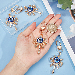 4Pcs Evil Eye Resin Pendant Decorations&nbsp;KEYC-AR0001-26