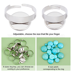 DIY Synthetic Turquoise Adjustable Ring Making Kit&nbsp;DIY-UN0003-12